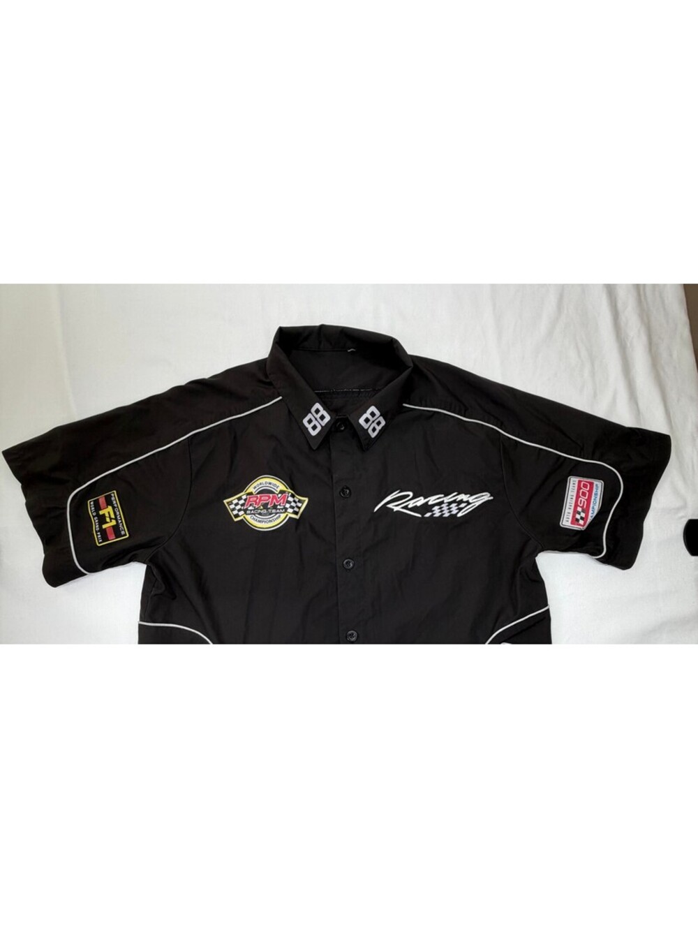 Copper Rivet Men's Button Down Shirt Speed Racing Rally 88 Size Medium Black - Picture 4 of 10